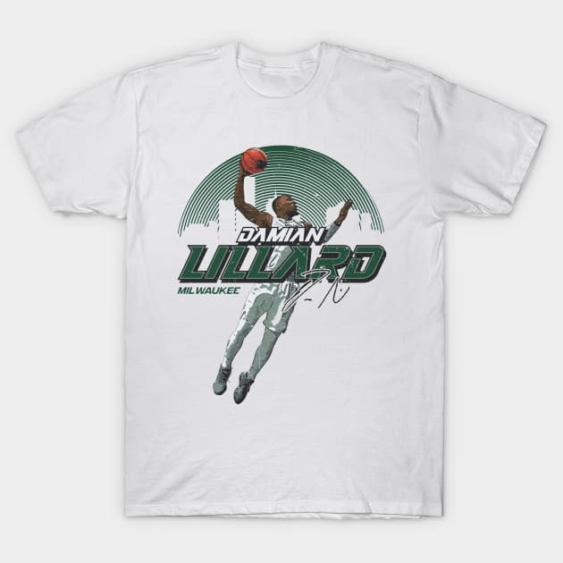 Damian Lillard Milwaukee Skyline T-Shirt by ClarityMacaws